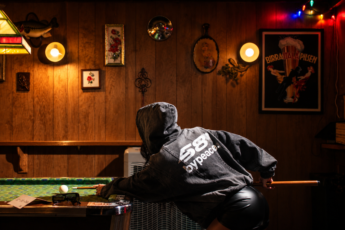 Black Denim Zip Up 58 Hoodie