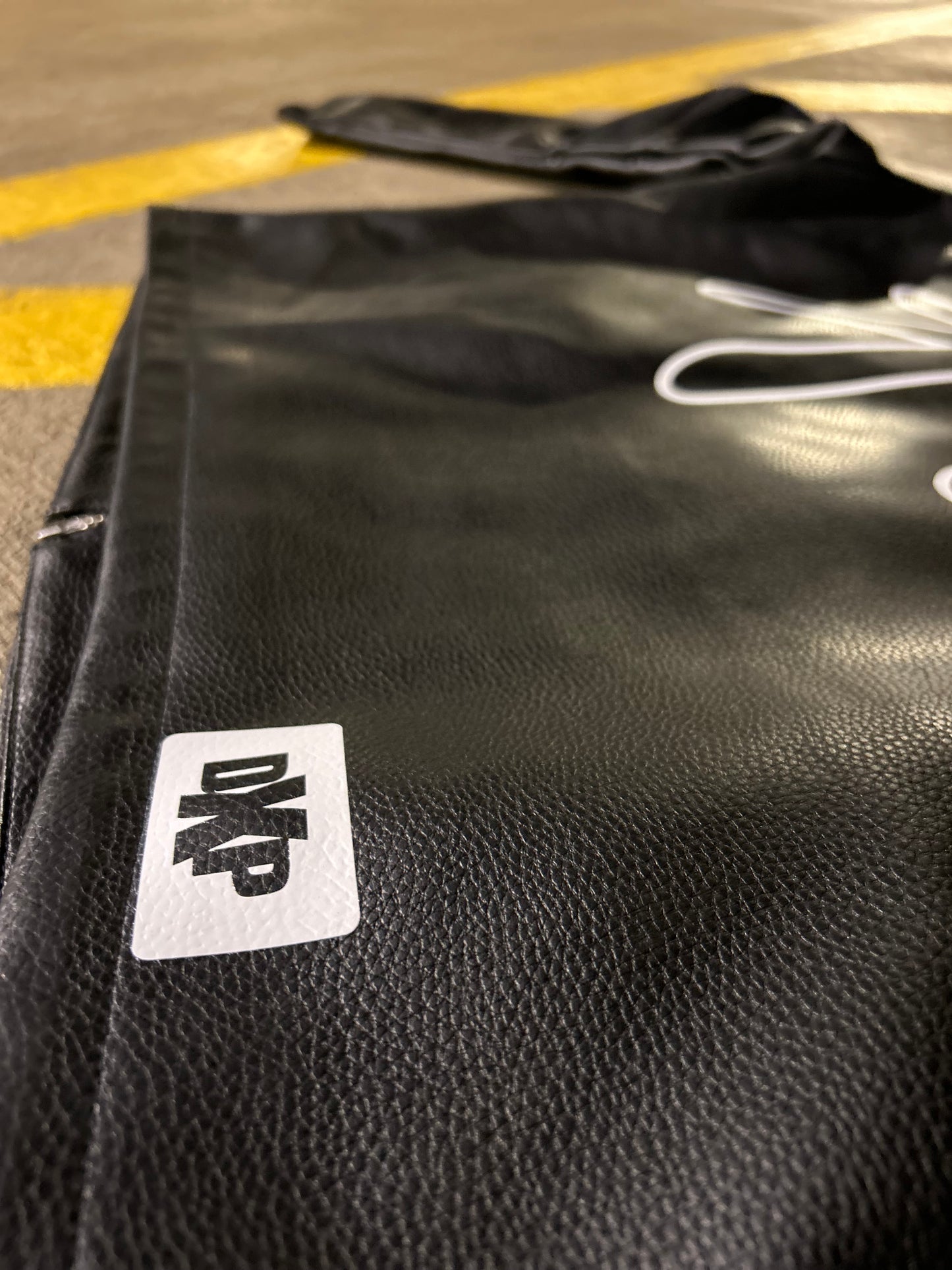DXP Black Varsity Script Leather Jacket