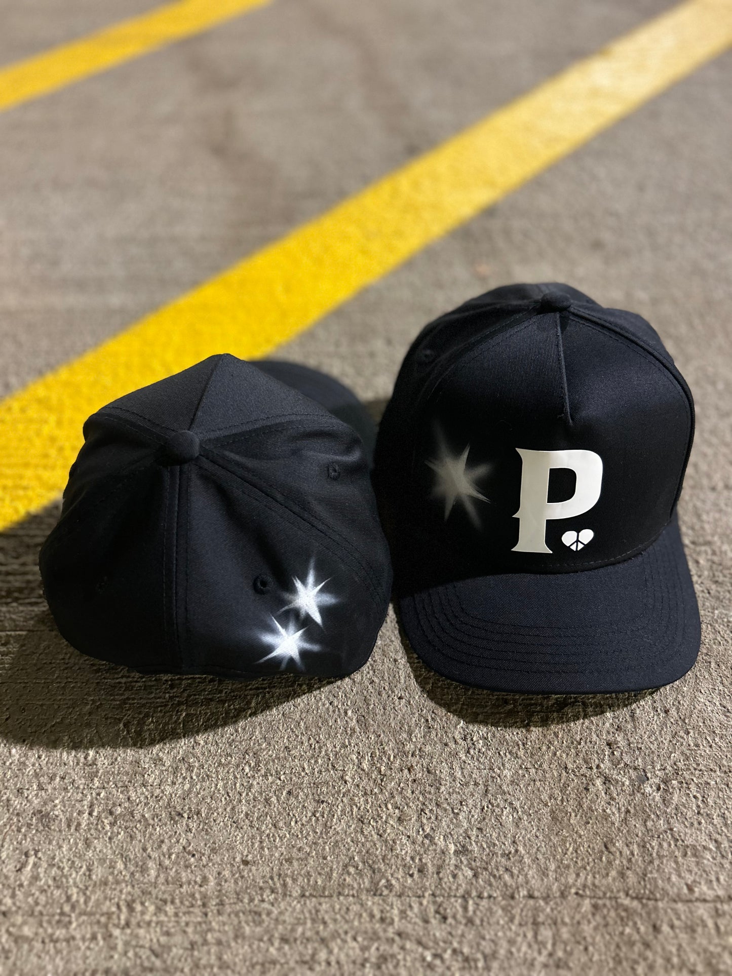 DXP Black Airbrushed "P" Pre Curved SnapBack