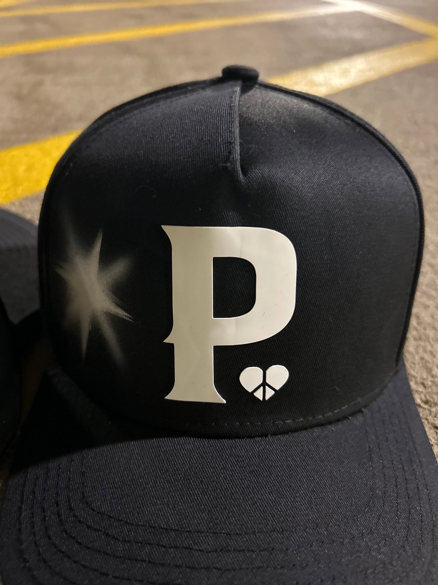 DXP Black Airbrushed "P" Pre Curved SnapBack