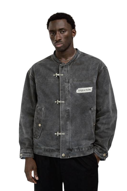 Denim Fireman Clasp Jacket (Washed)
