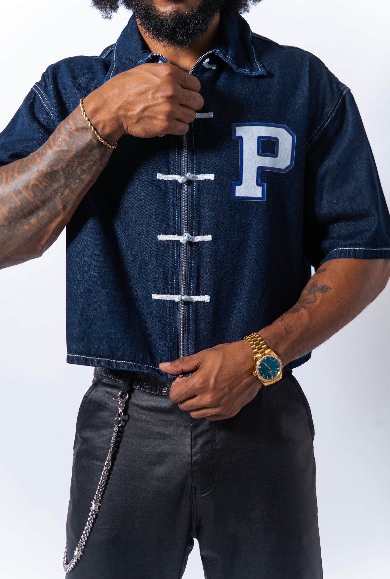 Denim Zip Up  (Raw Denim)