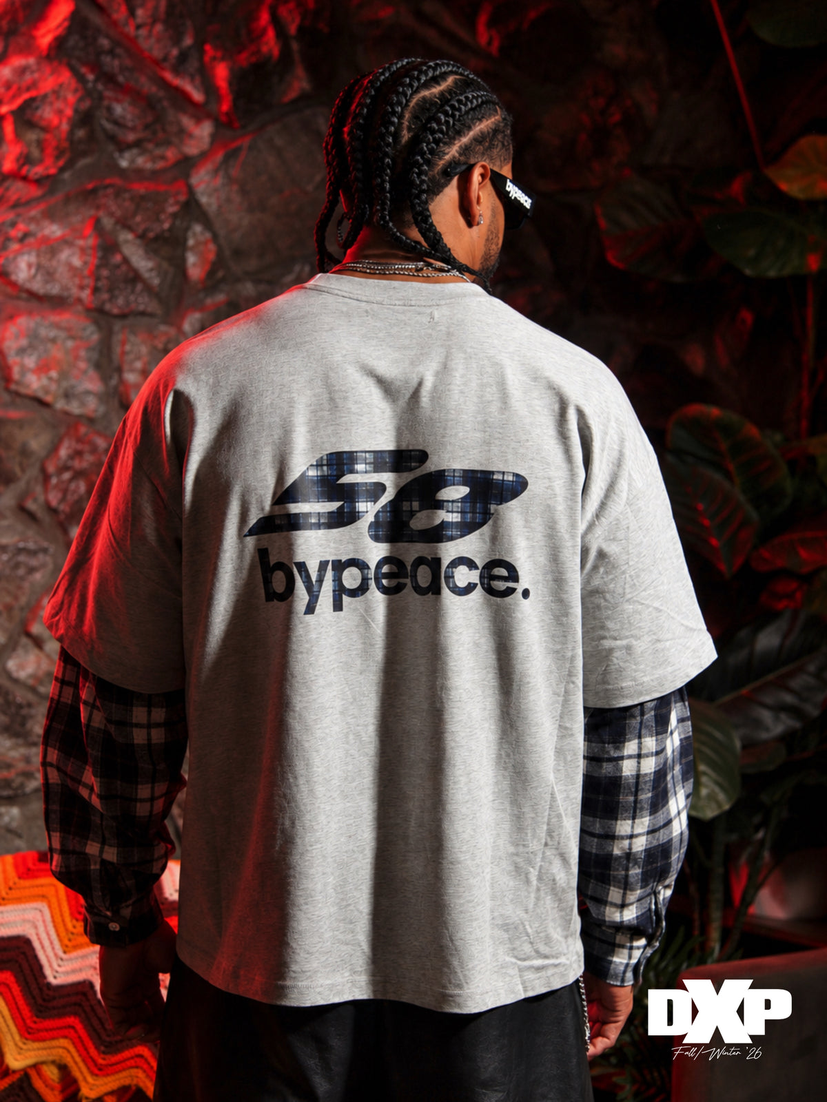 58 Layered Flannel Tee (Grey)