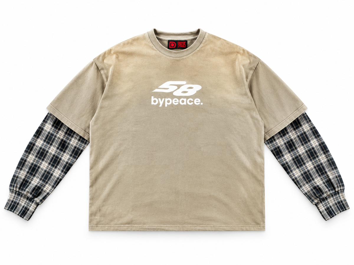 58 Layered Flannel Tee (Brown)