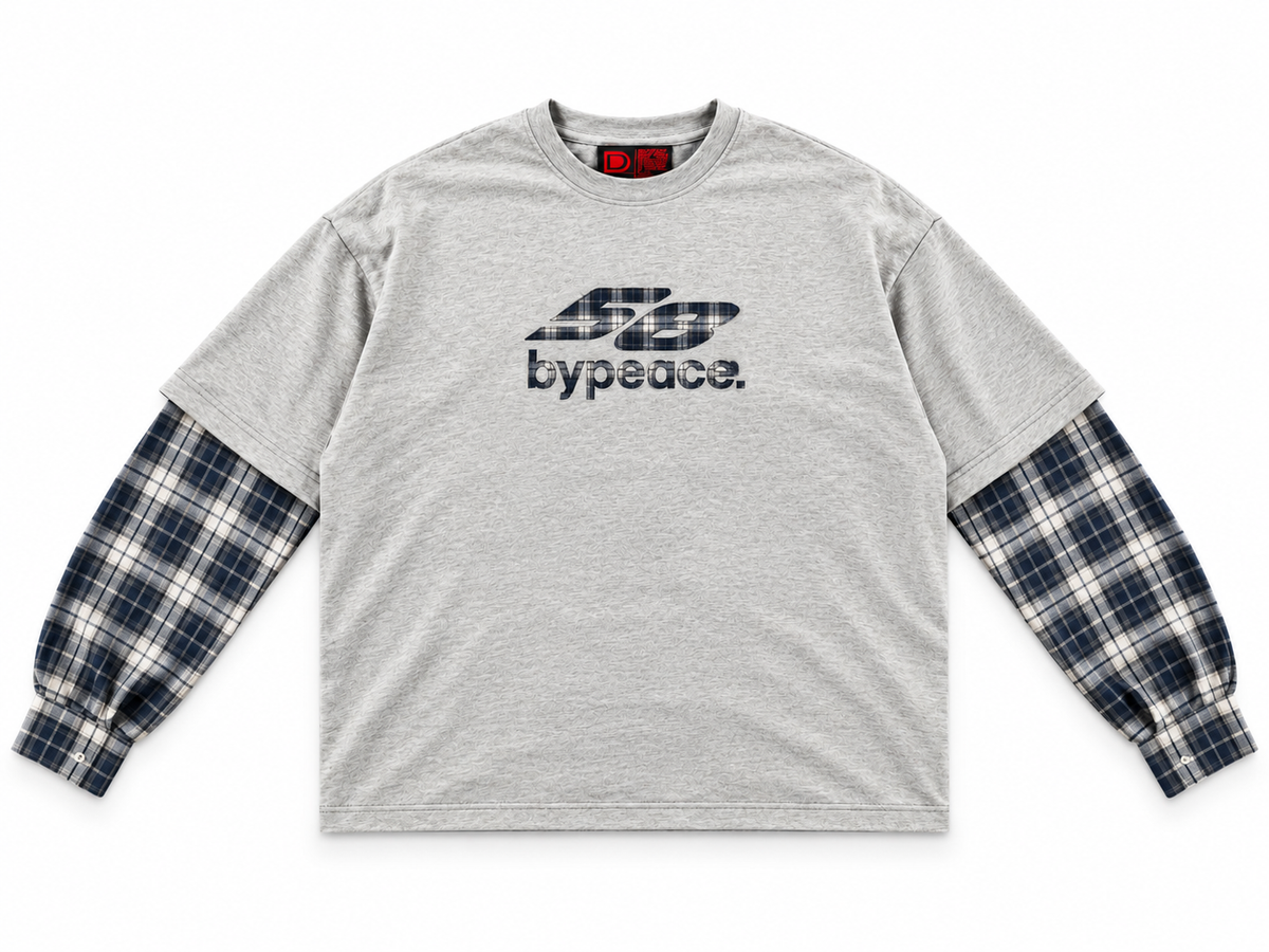 58 Layered Flannel Tee (Grey)