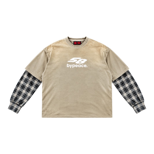 58 Layered Flannel Tee (Brown)