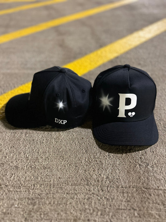 DXP Black Airbrushed "P" Pre Curved SnapBack