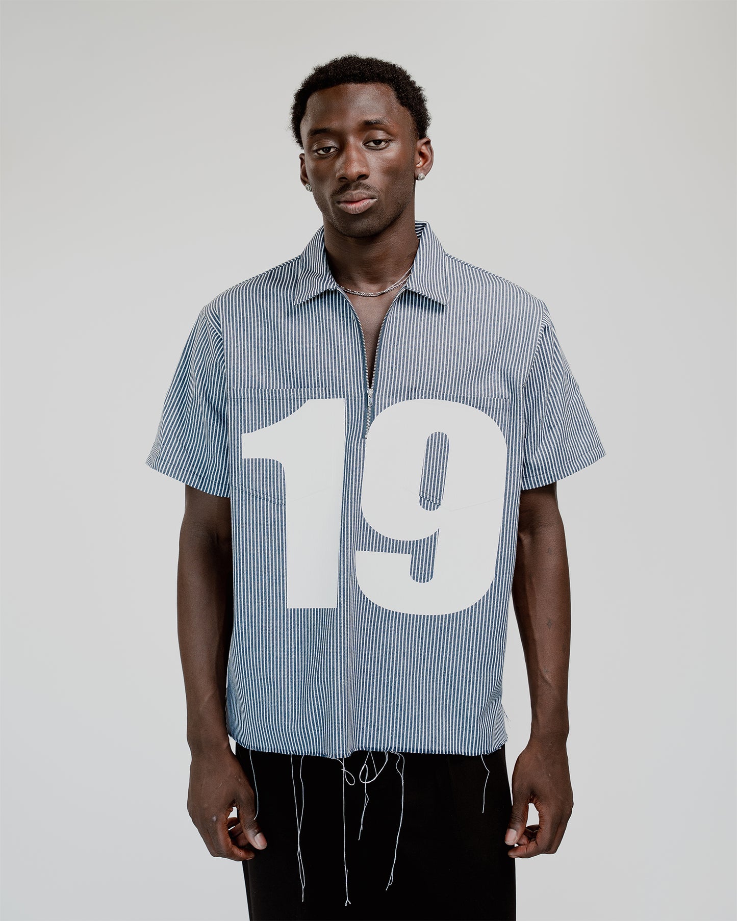 1958 Short Sleeve Stripe 1/2 Zip Shirt